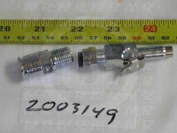 Tube Compression Fittings, Quick Disconnect Coupler Type, Tube to Threaded Pipe Connector, 3/8" Tube OD, 1/2-24 UNF Thread size, Chrome Plated Brass Material