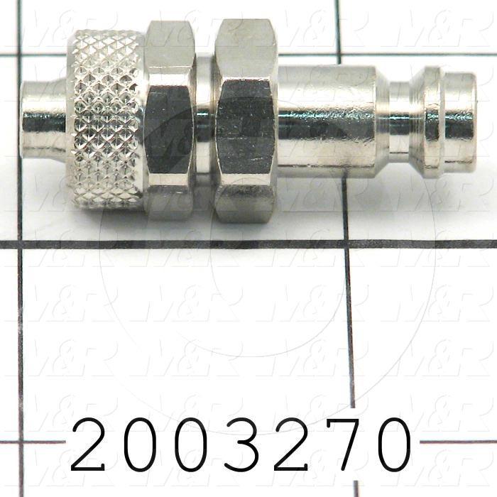 Tube Compression Fittings, Quick Disconnect Plug Type, 8 mm Tube OD, Brass Material