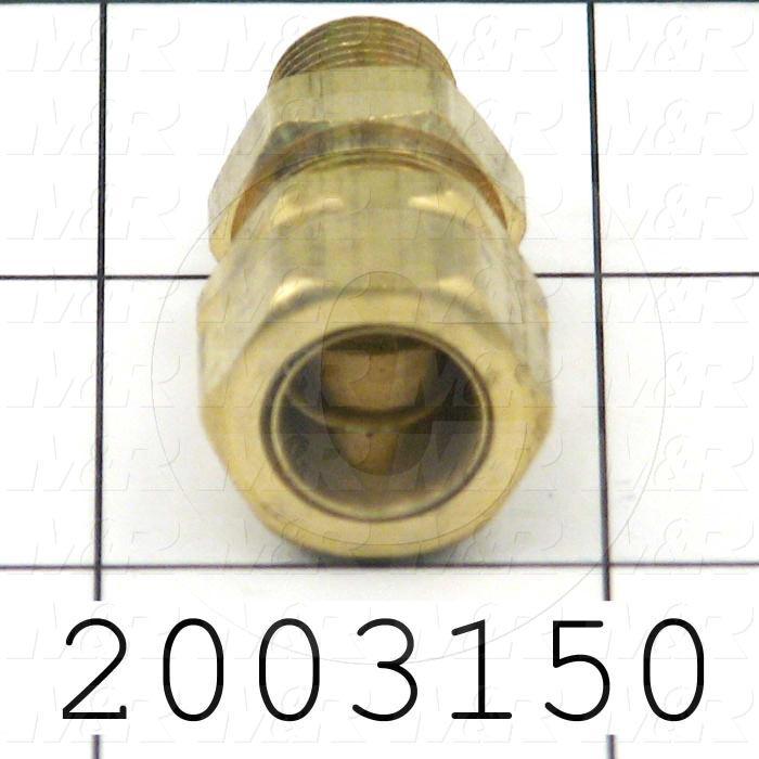 Tube Compression Fittings, Straight Type, Tube to Threaded Pipe Connector, 3/8" Tube OD, 1/8" NPTF Thread size, Brass Material