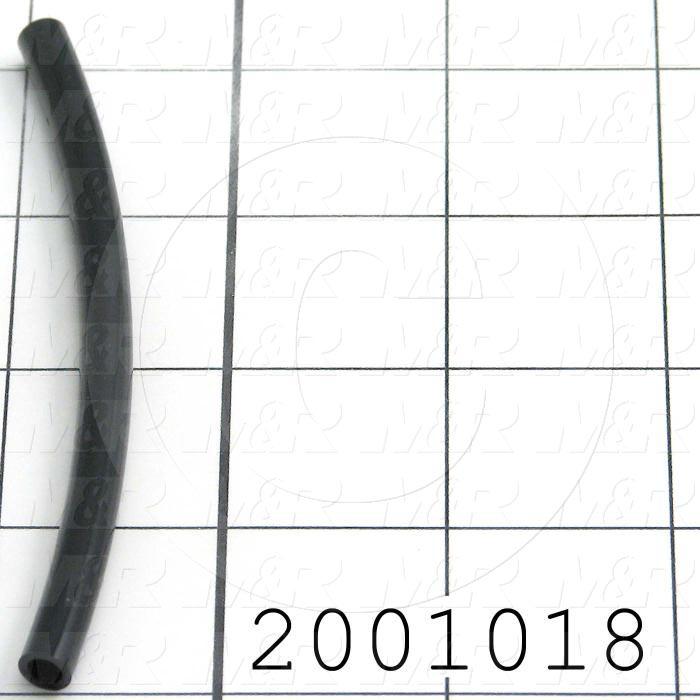 Tubing, 1/4" OD, Black Color, Polyurethane Material