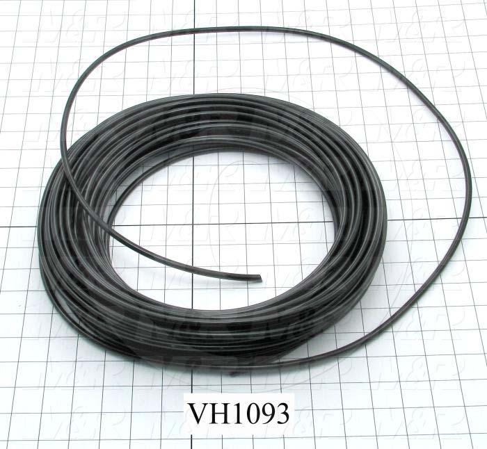 Tubing, 1/4" OD, Black Color, Polyurethane Material