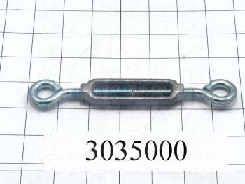 Turnbuckle, Type : Eye and Eye Turnbuckles, Body Style : Open, Thread Size 5/16-18, Close Length 6.75", Adjustment 2.50", Work Load Limit 94 lbf, Material Steel, Finish Zinc