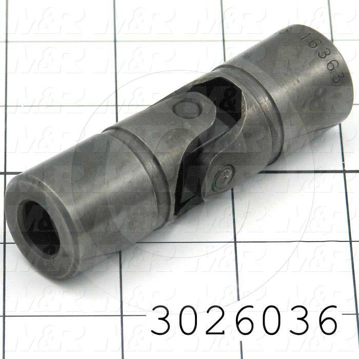 Universal Joint, Type Single Joint, Hub # 1 Bore 1/2", Hub # 2  Outer Diameter 1.00", Hub # 2 Bore 1/2", Hub # 2  Outer Diameter 1.00", Overall Length 3.38 in., Material Steel