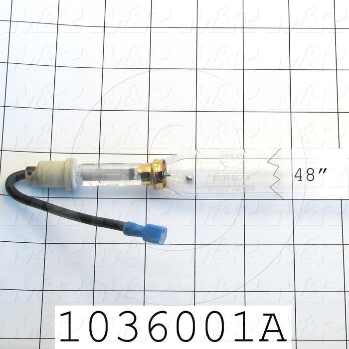 UV Lamps, Mercury, 48", 300W/in, 9.5A, 1660VAC, 54 5/8" Total Length