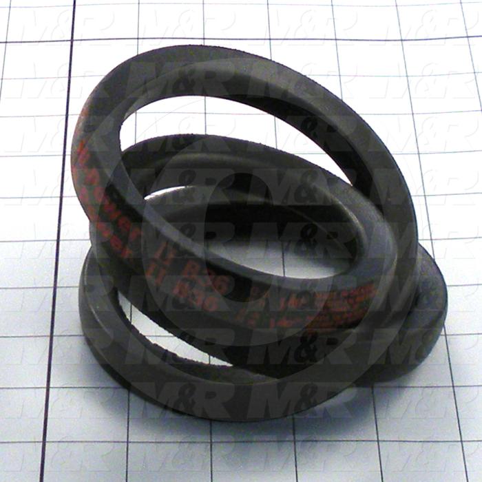 V-Belts, B V-Belt Type, B36 Trade Size, 39" Outside Length