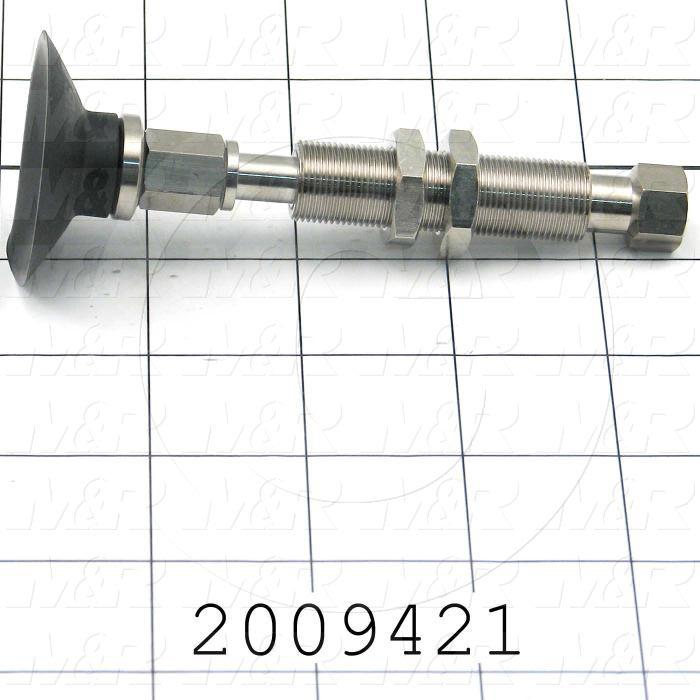 Vacuum Pad, 40mm Pad Dia., Flat With Ribs Pad Type, NBR Material, Rc1/8 Female Thread Vacuum Entry Port