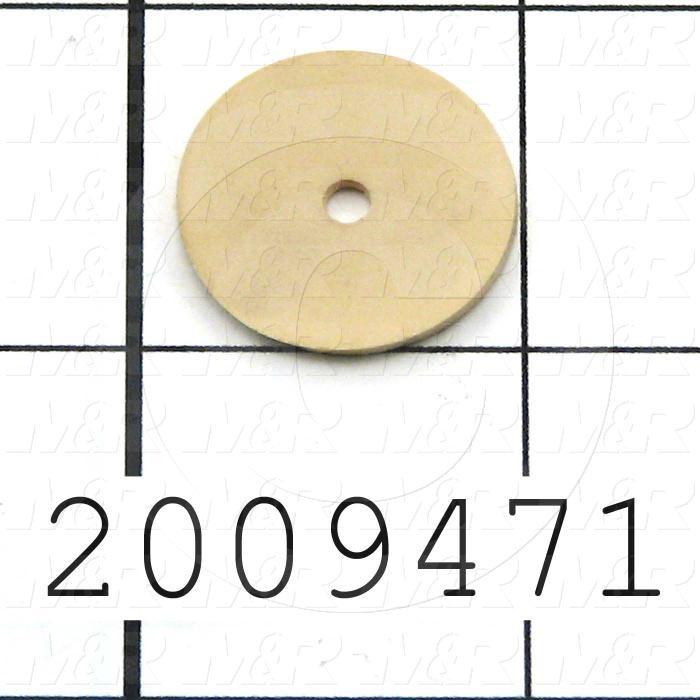 Vacuum Pad, 7/8" Pad Dia., Flat Pad Type, 1/8" ID Vacuum Entry Port