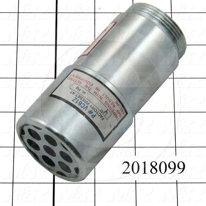 Vacuum Pump Accecories, Component : Vacuum Relief Valve, Note : Set at 4"HG