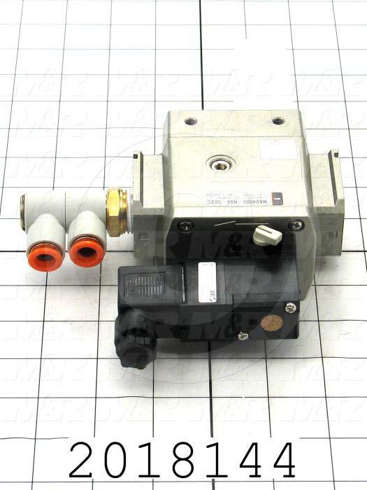 Valve Soft Start-Up, 1/2" NPT Port In, 1/2" NPT Port Out, 24 VDC Coli Voltage, 61 sqmm Effective Area, Lock Manual Override Option