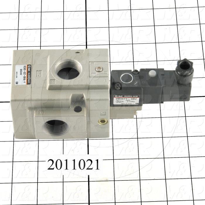 Valves, Electro Mechanical Type, 2 Position / 3 Way Operation, Double Coil, 24 VDC Coil Voltage, 3/4" NPT Port, Individual Mounting, Rubber Seal, 160 Psi Max. Pressure, 9.6 CCV