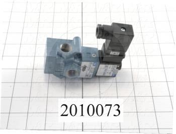 Valves, Electro Mechanical Type, 2 Position / 3 Way Operation, Double Coil, 24 VDC Coil Voltage, 3/8" NPT Port, Inline, 2.2 CCV, Index Valve Function