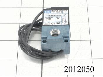 Valves, Electro Mechanical Type, 2 Position / 3 Way Operation, Single Coil, 120/110 VAC Coil Voltage, 1/8" NPT Port, Inline, 120 Psi Max. Pressure, .17 CCV
