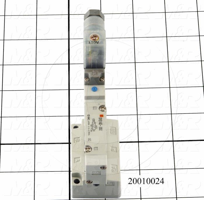 Valves, Electro Mechanical Type, 2 Position / 3 Way Operation, Single Coil, 120/110 VAC Coil Voltage, Input Port, Stock