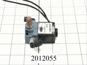 Valves, Electro Mechanical Type, 2 Position / 3 Way Operation, Single Coil, 24 VDC Coil Voltage, 1/8" NPT Port, Inline, With Built-in Fittings, 150 Psi Max. Pressure, .18 CCV