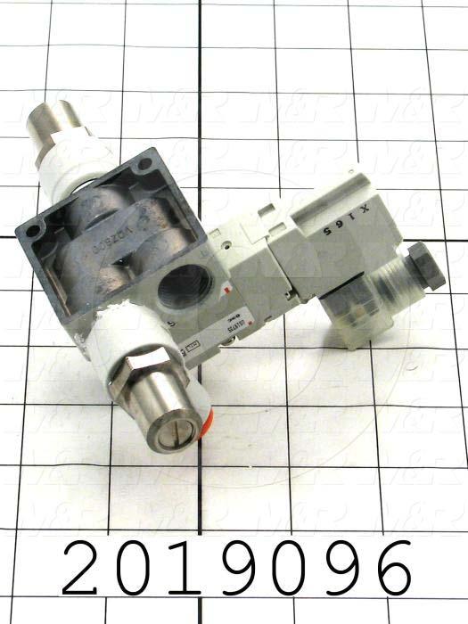 Valves, Electro Mechanical Type, 2 Position / 3 Way Operation, Single Coil, 24 VDC Coil Voltage, 3/8" NPTF Port, Works w/Manifold, Special Seal, With Built-in Fittings
