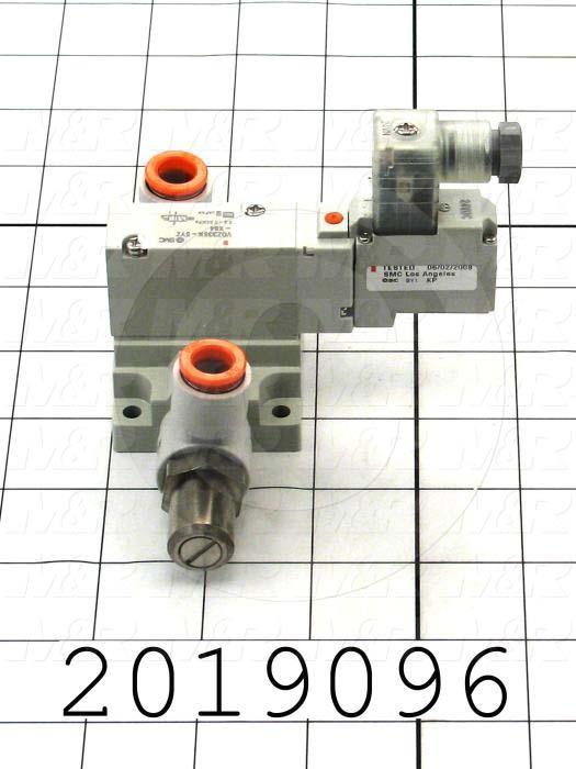 Valves, Electro Mechanical Type, 2 Position / 3 Way Operation, Single Coil, 24 VDC Coil Voltage, 3/8" NPTF Port, Works w/Manifold, Special Seal, With Built-in Fittings