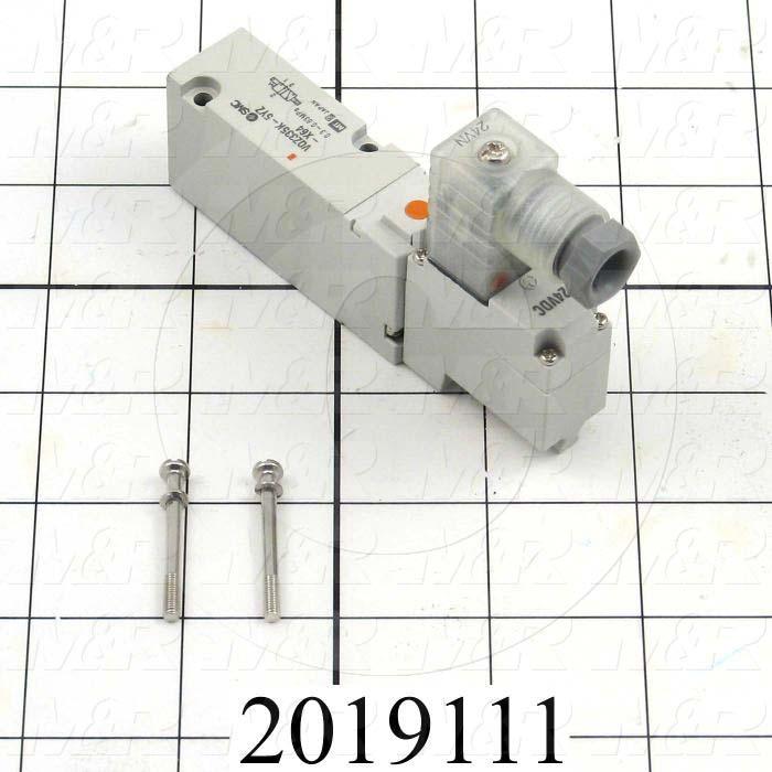 Valves, Electro Mechanical Type, 2 Position / 3 Way Operation, Single Coil, 24 VDC Coil Voltage, Works w/Manifold, Special Seal, With Built-in Fittings, 1.0 MPa Max. Pressure, 1.3 CCV