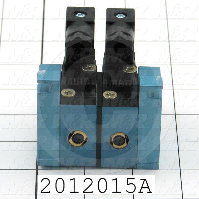 Valves, Electro Mechanical Type, 2 Position / 4 Way Operation, Single Coil, 120/110 VAC Coil Voltage, 1/8" NPT Port, 2 Stations, 160 Psi Max. Pressure, .15 CCV