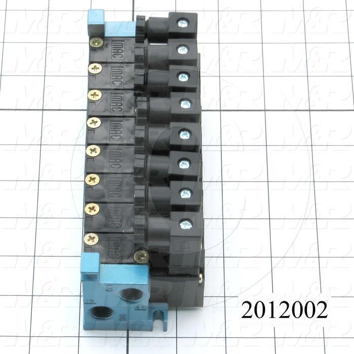 Valves, Electro Mechanical Type, 2 Position / 4 Way Operation, Single Coil, 120/110 VAC Coil Voltage, 8 Stations, 160 Psi Max. Pressure, Squeegee Function