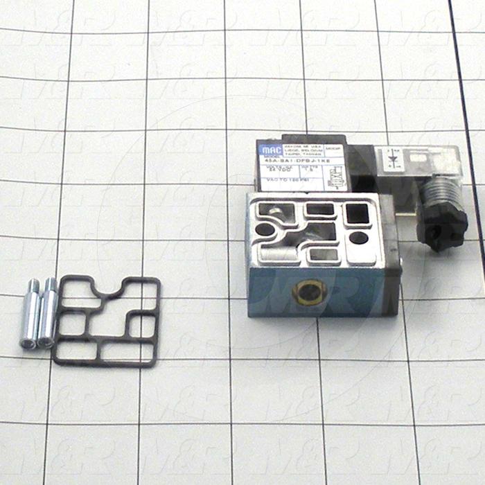 Valves, Electro Mechanical Type, 2 Position / 4 Way Operation, Single Coil, 24 VDC Coil Voltage, 1/8" NPT Port, Stock, 120 Psi Max. Pressure, .20 CCV