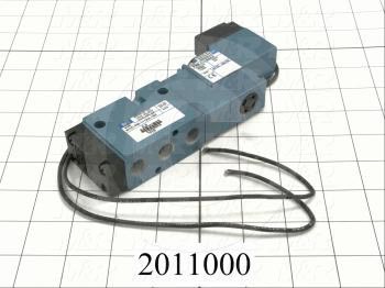 Valves, Electro Mechanical Type, 2 Position / 5 Way Operation, Single Coil, 120/110 VAC Coil Voltage, 1/4" NPT Port, Individual Mounting, 160 Psi Max. Pressure, 1.4 CCV, Challenger Function