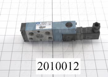 Valves, Electro Mechanical Type, 2 Position / 5 Way Operation, Single Coil, 120/110 VAC Coil Voltage, 1/4" NPT Port, Works w/Manifold, 1.4 CCV, Replacing Part Function