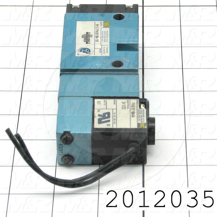 Valves, Electro Mechanical Type, 2 Position / 5 Way Operation, Single Coil, 24 VDC Coil Voltage, 1/4" NPT Port, Individual Mounting, 160 Psi Max. Pressure, 1.4 CCV