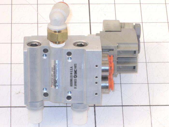 Valves, Electro Mechanical Type, 2 Position / 5 Way Operation, Single Coil, 24 VDC Coil Voltage, 2 Stations, Viton Seal, With Built-in Fittings, 0.7 MPa Max. Pressure