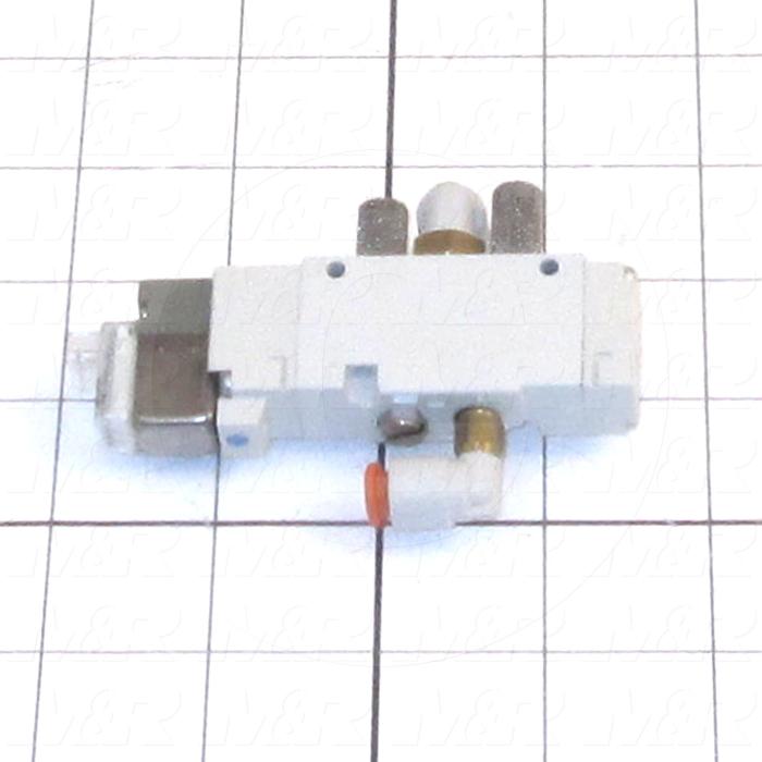 Valves, Electro Mechanical Type, 2 Position / 5 Way Operation, Single Coil, 24 VDC Coil Voltage, 2 Stations, With Built-in Fittings, 0.7 MPa Max. Pressure, Port "A" Is Plugged