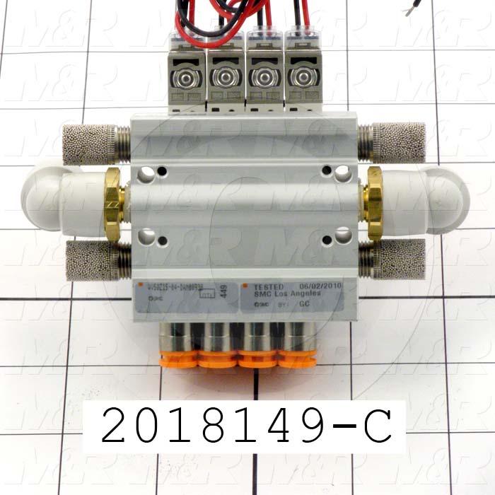 Valves, Electro Mechanical Type, 2 Position / 5 Way Operation, Single Coil, 24 VDC Coil Voltage, 4 Stations, 0.7 MPa Max. Pressure