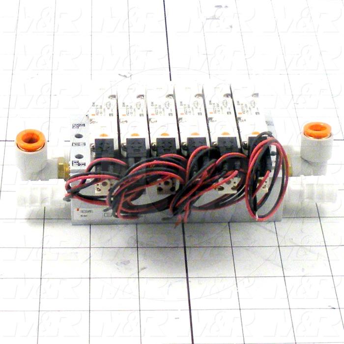 Valves, Electro Mechanical Type, 2 Position / 5 Way Operation, Single Coil, 24 VDC Coil Voltage, 6 Stations, 0.7 MPa Max. Pressure
