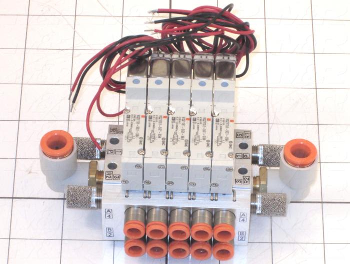 Valves, Electro Mechanical Type, 2 Position / 5 Way Operation, Single Coil, 24 VDC Coil Voltage, Individual Mounting, 0.7 MPa Max. Pressure