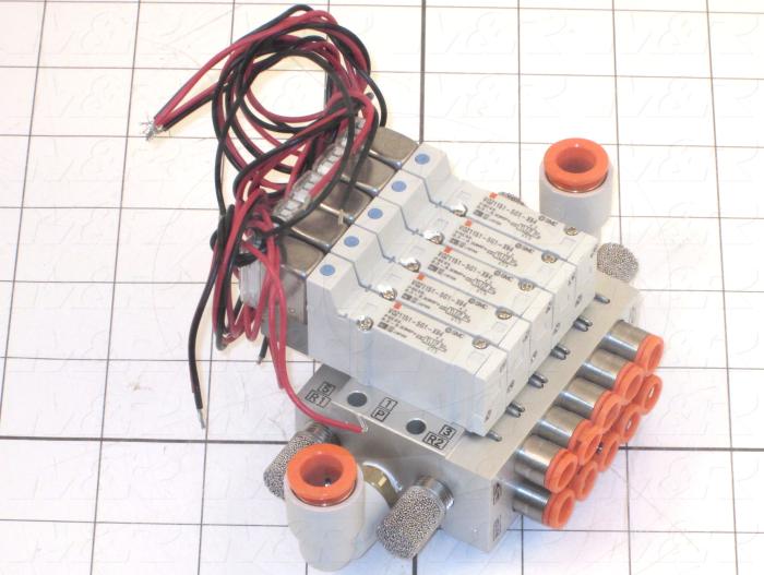 Valves, Electro Mechanical Type, 2 Position / 5 Way Operation, Single Coil, 24 VDC Coil Voltage, Individual Mounting, 0.7 MPa Max. Pressure