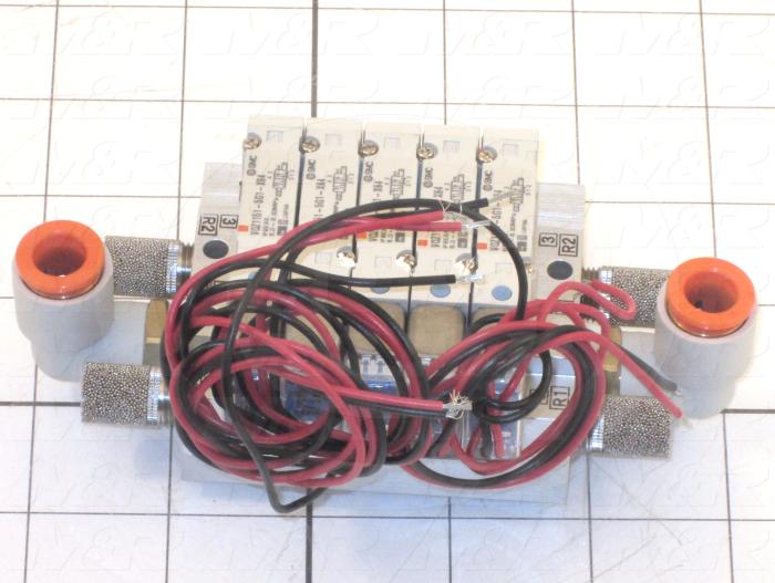 Valves, Electro Mechanical Type, 2 Position / 5 Way Operation, Single Coil, 24 VDC Coil Voltage, Individual Mounting, 0.7 MPa Max. Pressure