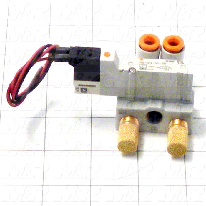 Valves, Electro Mechanical Type, 2 Position / 5 Way Operation, Single Coil, 24 VDC Coil Voltage, Individual Mounting, 0.7 MPa Max. Pressure, Gauntlet Function