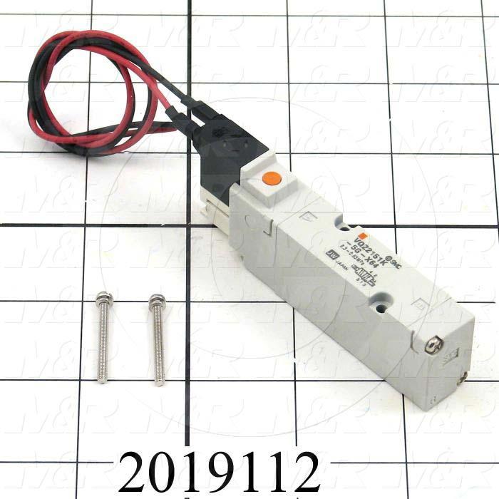 Valves, Electro Mechanical Type, 2 Position / 5 Way Operation, Single Coil, 24 VDC Coil Voltage, Works w/Manifold, Special Seal, 1.0 MPa Max. Pressure, .30 CCV