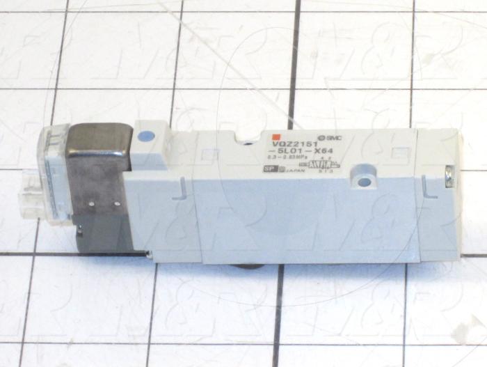 Valves, Electro Mechanical Type, 2 Position / 5 Way Operation, Single Coil, 24 VDC Coil Voltage, Works w/Manifold, Vitan Seal, 160 Psi Max. Pressure, Replacing Part Function