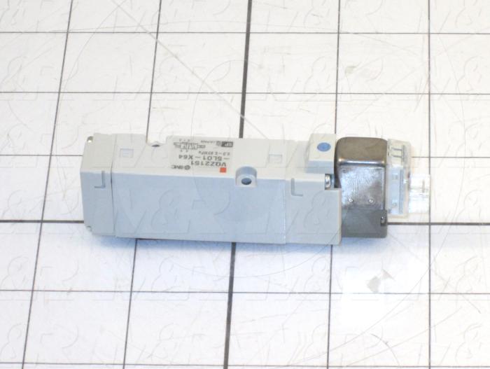 Valves, Electro Mechanical Type, 2 Position / 5 Way Operation, Single Coil, 24 VDC Coil Voltage, Works w/Manifold, Vitan Seal, 160 Psi Max. Pressure, Replacing Part Function