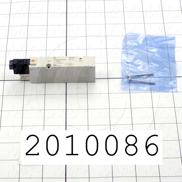 Valves, Electro Mechanical Type, 2 Position / 5 Way Operation, Single Coil, 24 VDC Coil Voltage, Works w/Manifold, Vitan Seal, 160 Psi Max. Pressure, Replacing Part Function