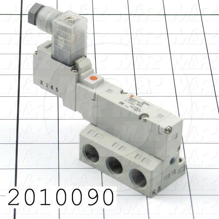 Valves, Electro Mechanical Type, 2 Position / 5 Way Operation, Single Coil, 24 VDC Coil Voltage, Works w/Manifold, Vitan Seal, 160 Psi Max. Pressure, Replacing Part Function