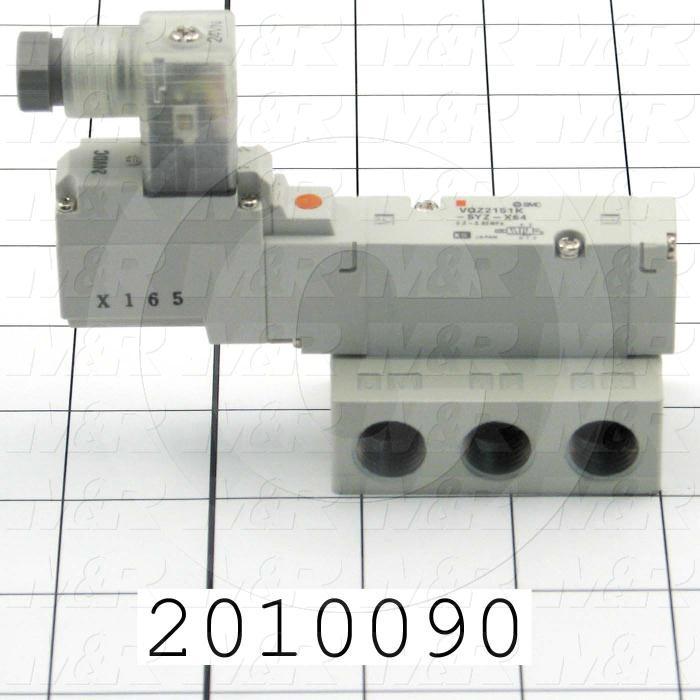 Valves, Electro Mechanical Type, 2 Position / 5 Way Operation, Single Coil, 24 VDC Coil Voltage, Works w/Manifold, Vitan Seal, 160 Psi Max. Pressure, Replacing Part Function