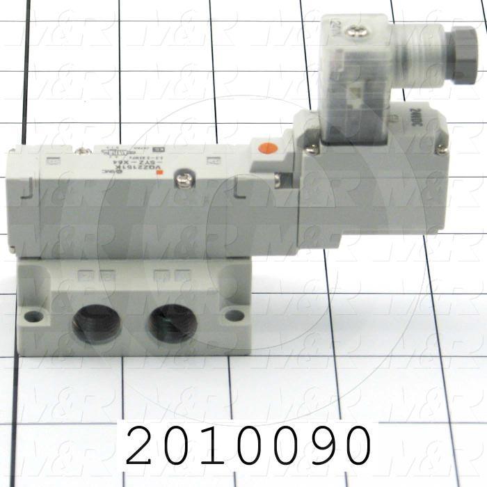 Valves, Electro Mechanical Type, 2 Position / 5 Way Operation, Single Coil, 24 VDC Coil Voltage, Works w/Manifold, Vitan Seal, 160 Psi Max. Pressure, Replacing Part Function