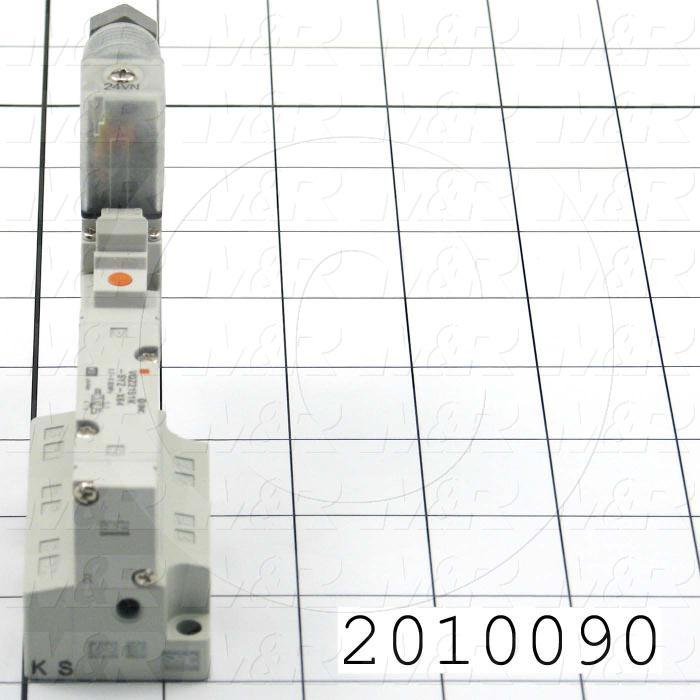 Valves, Electro Mechanical Type, 2 Position / 5 Way Operation, Single Coil, 24 VDC Coil Voltage, Works w/Manifold, Vitan Seal, 160 Psi Max. Pressure, Replacing Part Function