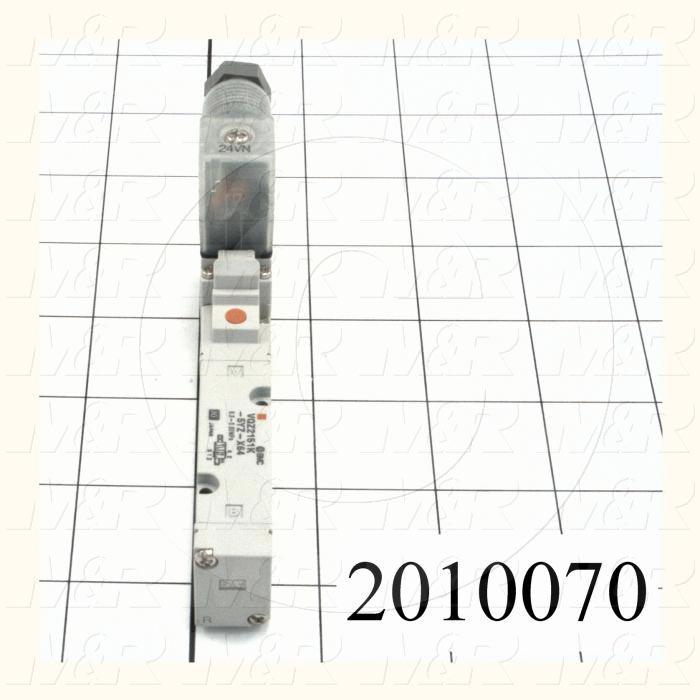 Valves, Electro Mechanical Type, 2 Position / 5 Way Operation, Single Coil, 24 VDC Coil Voltage, Works w/Manifold, Vitan Seal, 160 Psi Max. Pressure, Replacing Part Function