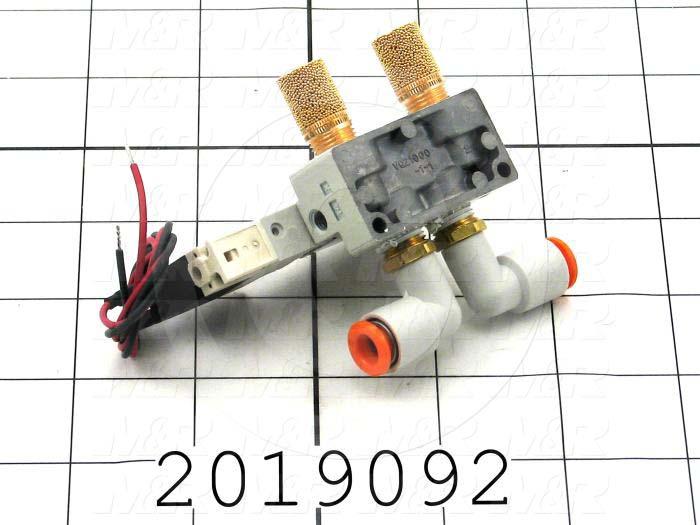 Valves, Electro Mechanical Type, 2 Position / 5 Way Operation, Single Coil, 24 VDC Coil Voltage, Works w/Manifold, With Built-in Fittings, 1.0 MPa Max. Pressure, .30 CCV