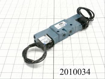 Valves, Electro Mechanical Type, 3 Position / 5 Way Operation, Double Coil, 120/110 VAC Coil Voltage, 1/4" NPT Port, Individual Mounting, 1.4 CCV, Challenger Function