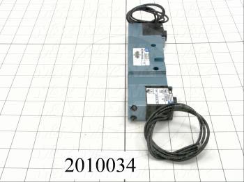 Valves, Electro Mechanical Type, 3 Position / 5 Way Operation, Double Coil, 120/110 VAC Coil Voltage, 1/4" NPT Port, Individual Mounting, 1.4 CCV, Challenger Function