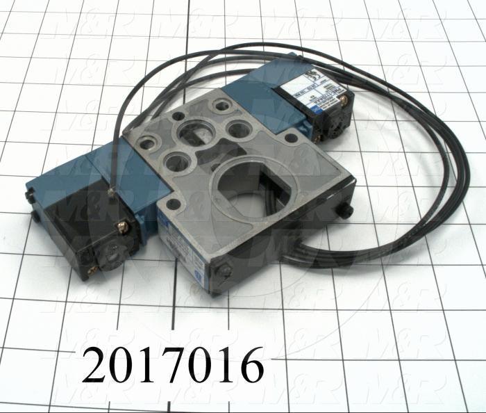 Valves, Electro Mechanical Type, 3 Position / 5 Way Operation, Double Coil, 120/110 VAC Coil Voltage, 1/4" NPT Port, Works w/Manifold, 1.4 CCV, Replacing Part Function