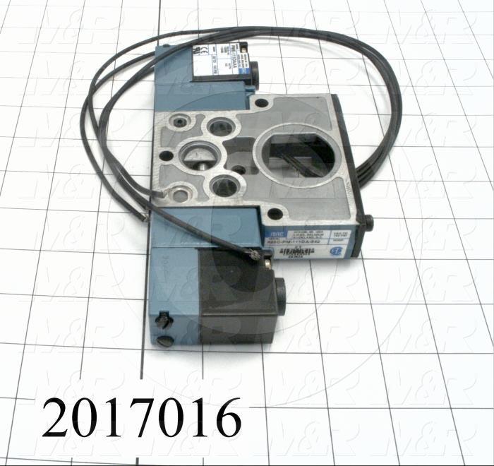 Valves, Electro Mechanical Type, 3 Position / 5 Way Operation, Double Coil, 120/110 VAC Coil Voltage, 1/4" NPT Port, Works w/Manifold, 1.4 CCV, Replacing Part Function