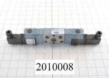 Valves, Electro Mechanical Type, 3 Position / 5 Way Operation, Double Coil, 120/110 VAC Coil Voltage, 1/4" NPT Port, Works w/Manifold, 1.4 CCV, Replacing Part Function